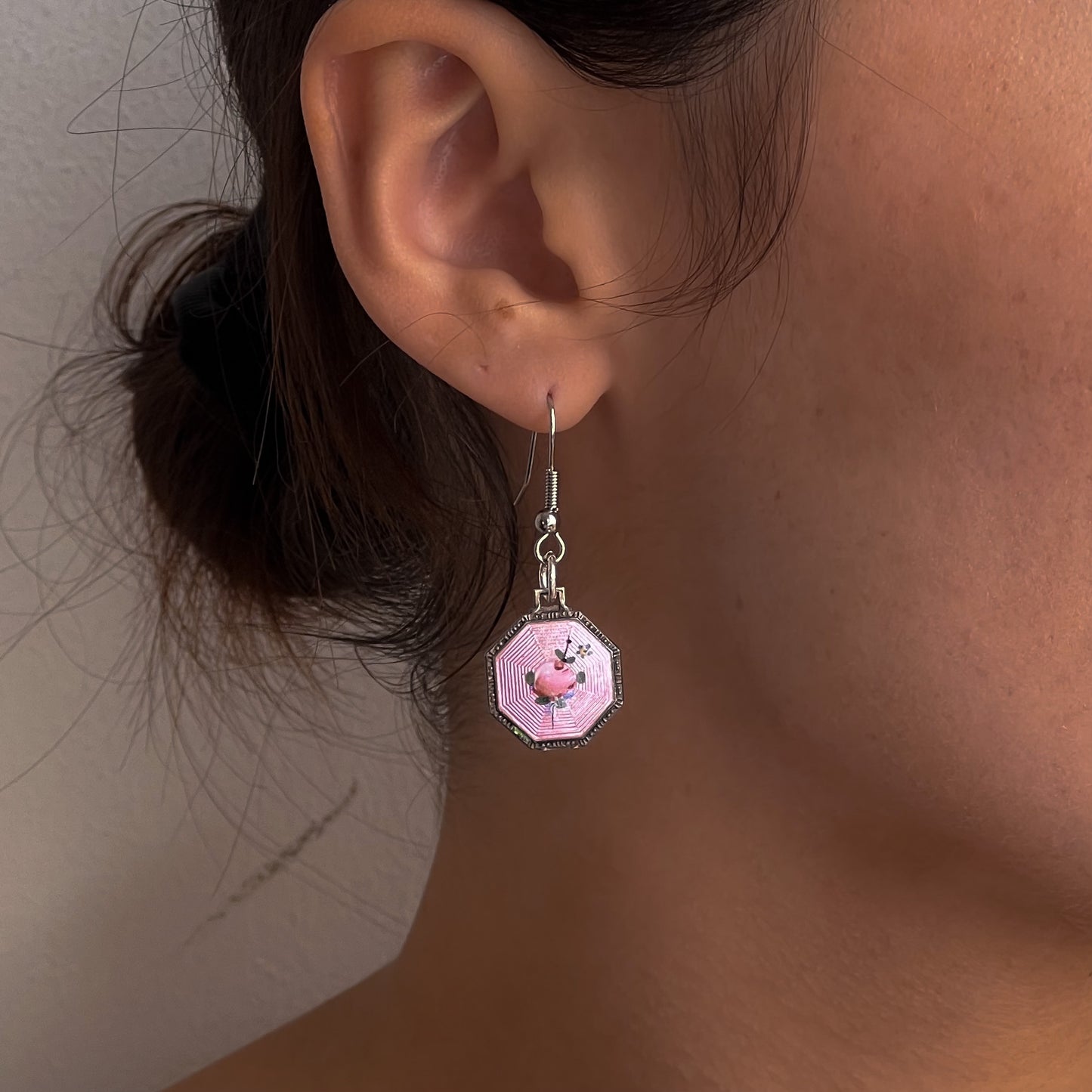 Pink Rosebud Earring