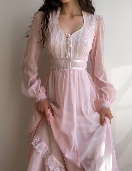 Gunne Sax Pink Princess Dress (XS/S)