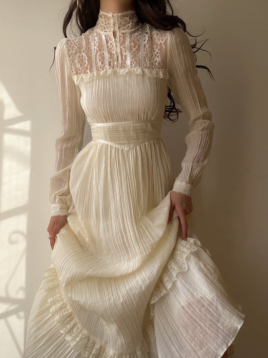 Gunne Sax Plisse Gown (XS/S)