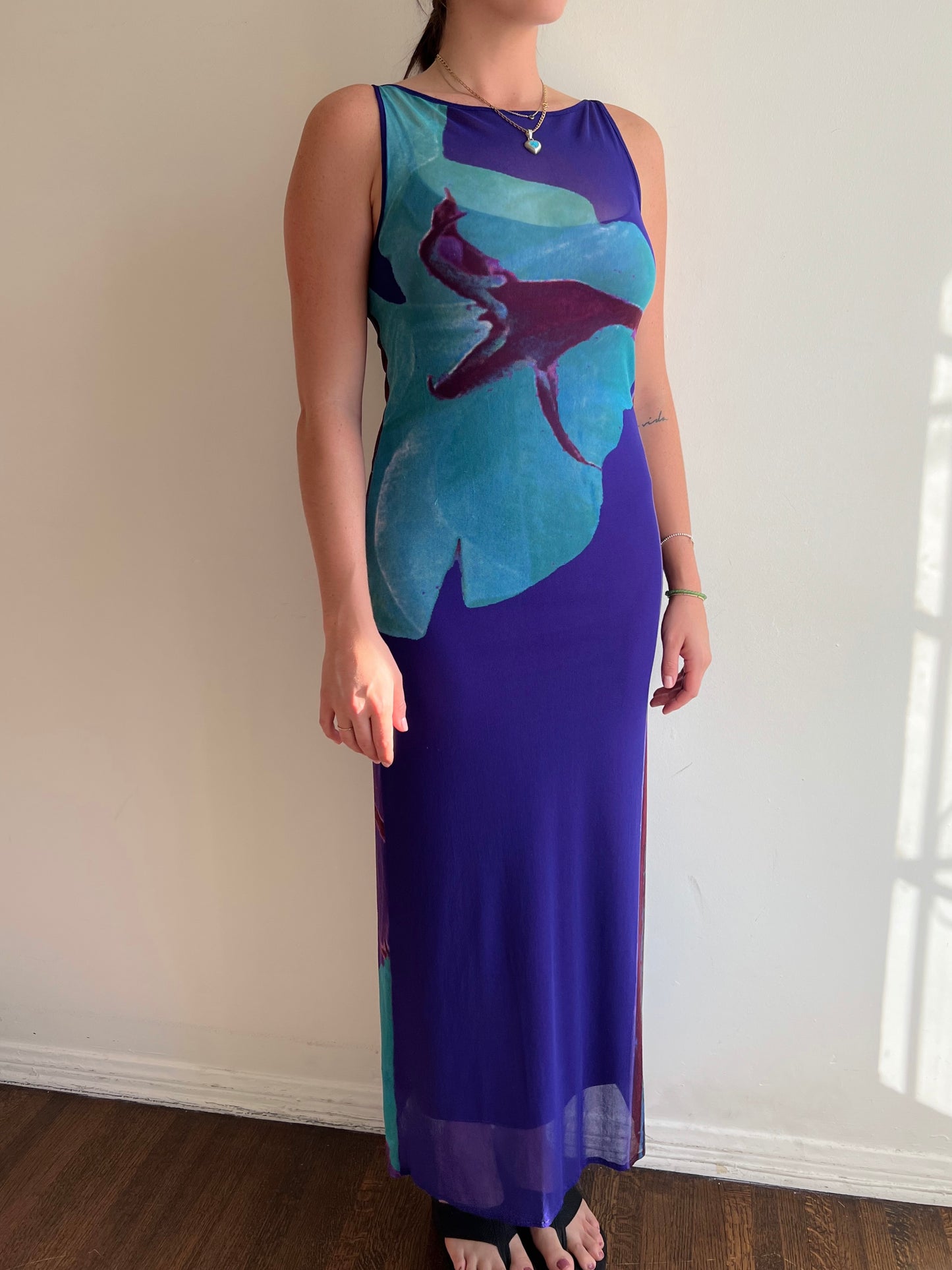 Vivienne Tam Tropical Mesh Dress (M/L) - Main Image