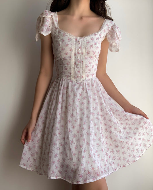 Gunne Sax Floral Mini Dress (XS/S)