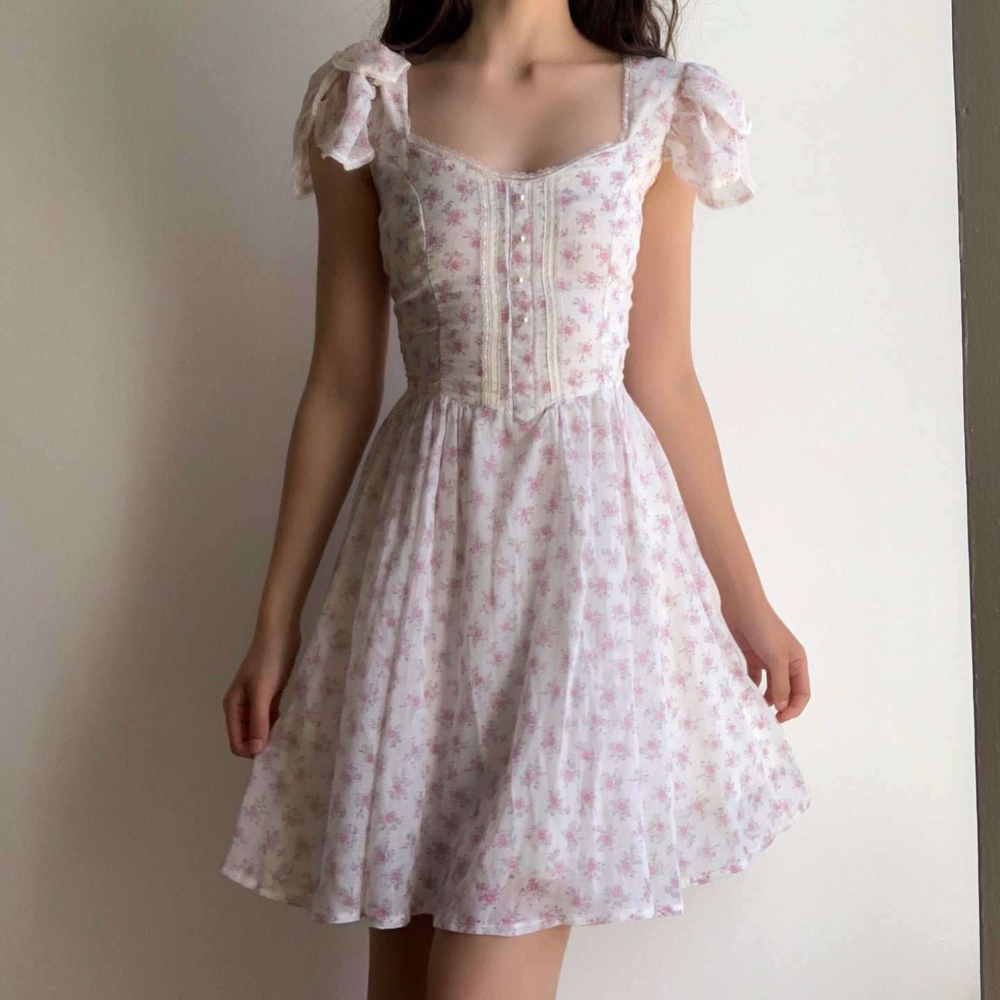 Gunne Sax Floral Mini Dress (XS/S)