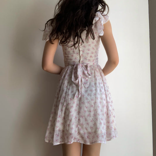 Gunne Sax Floral Mini Dress (XS/S)