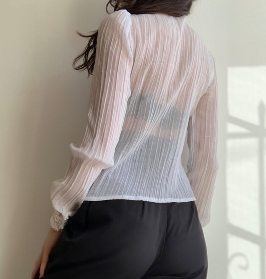 Pleated Rose Princess Blouse (XS/S)